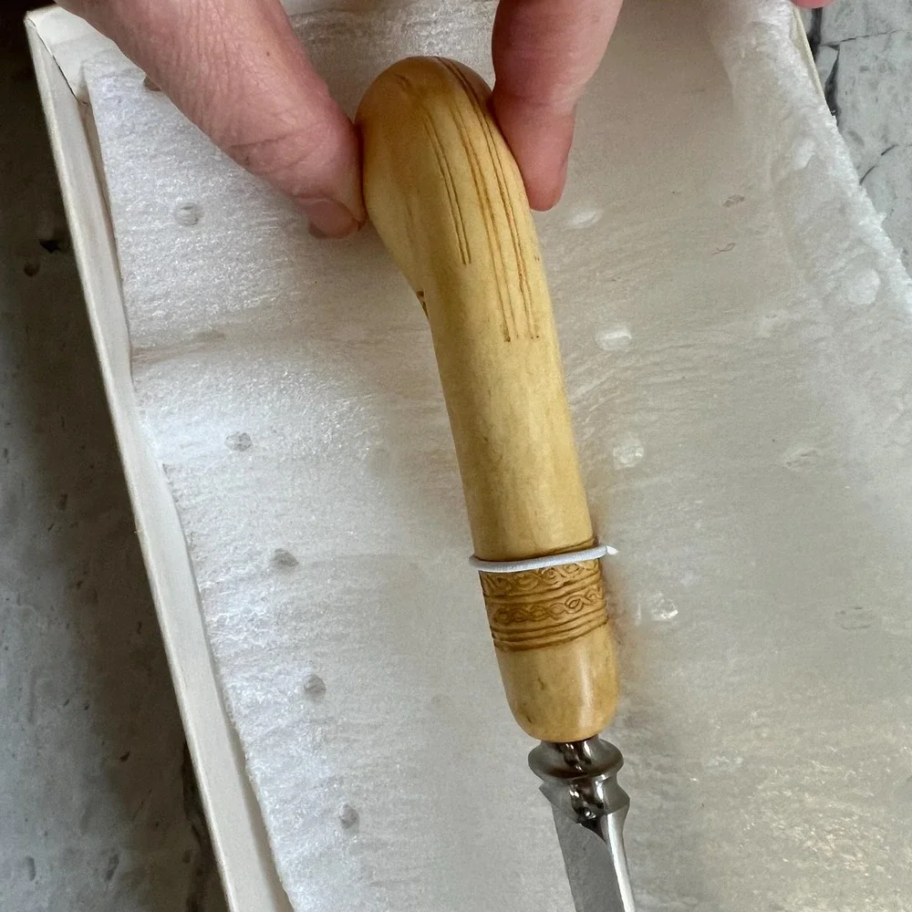 Crane or Swan Carved‎ Handle Sheffield Artek Cake Knife
